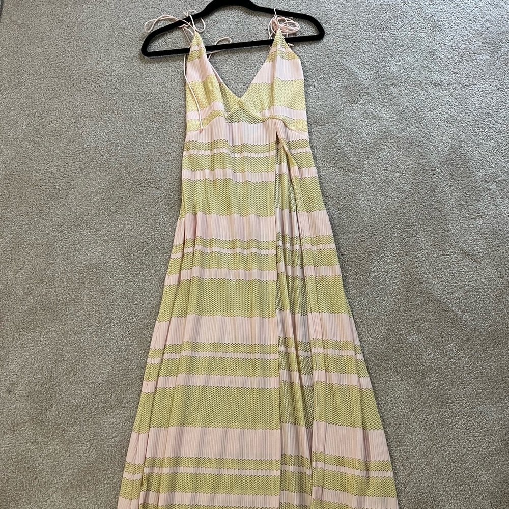 For Love & Lemons Pink and Yellow Striped Maxi Swim Coverup - Picture 4 of 7